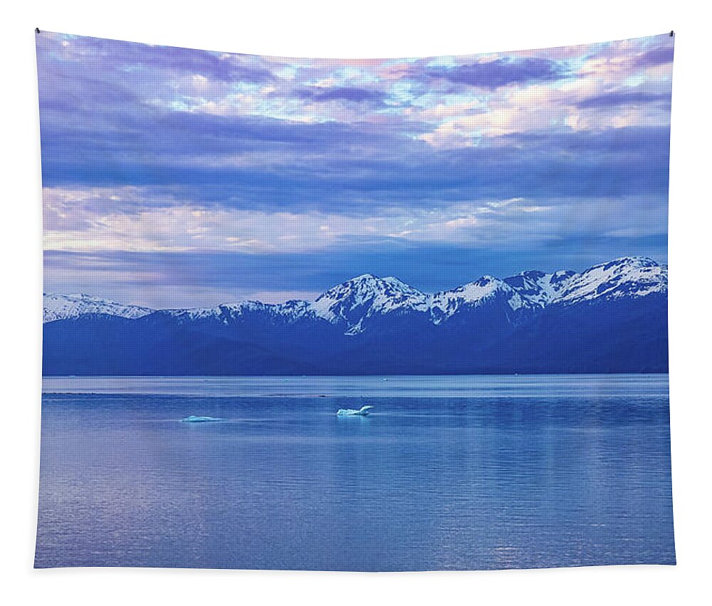 Alaska Tapestry featuring the digital art Alaska Inside Passage Sunset VI by SnapHappy Photos