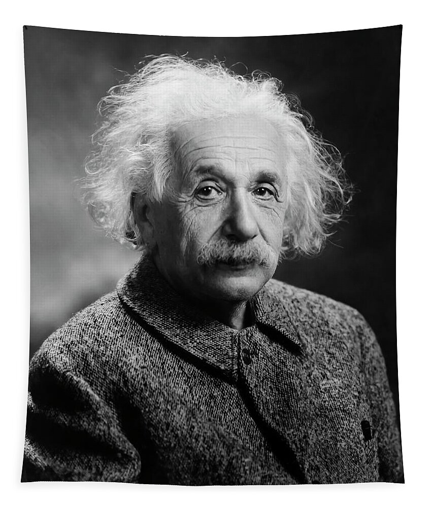 Science Tapestry featuring the photograph Albert Einstein by Mango Art