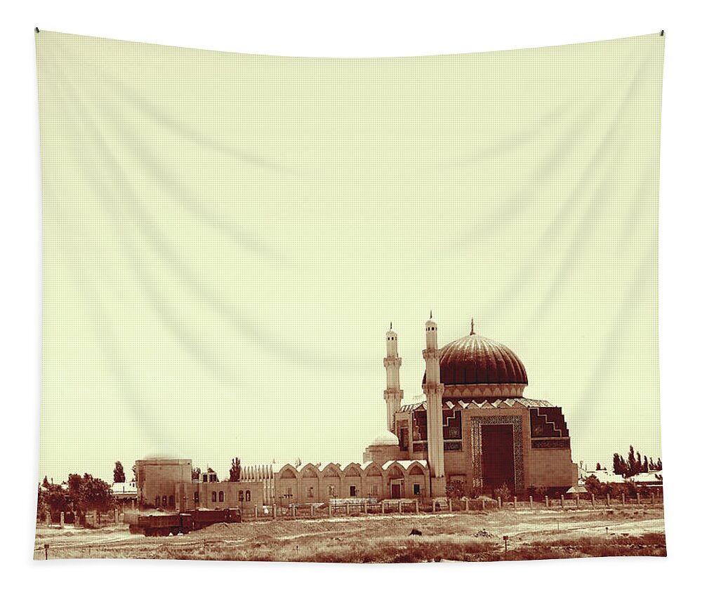 Albumen Print Of Amazing Mosques Around The World - 036 Tapestry featuring the painting Albumen Print of Amazing Mosques around the world - 036, Woodburytype by Artistic Rifki