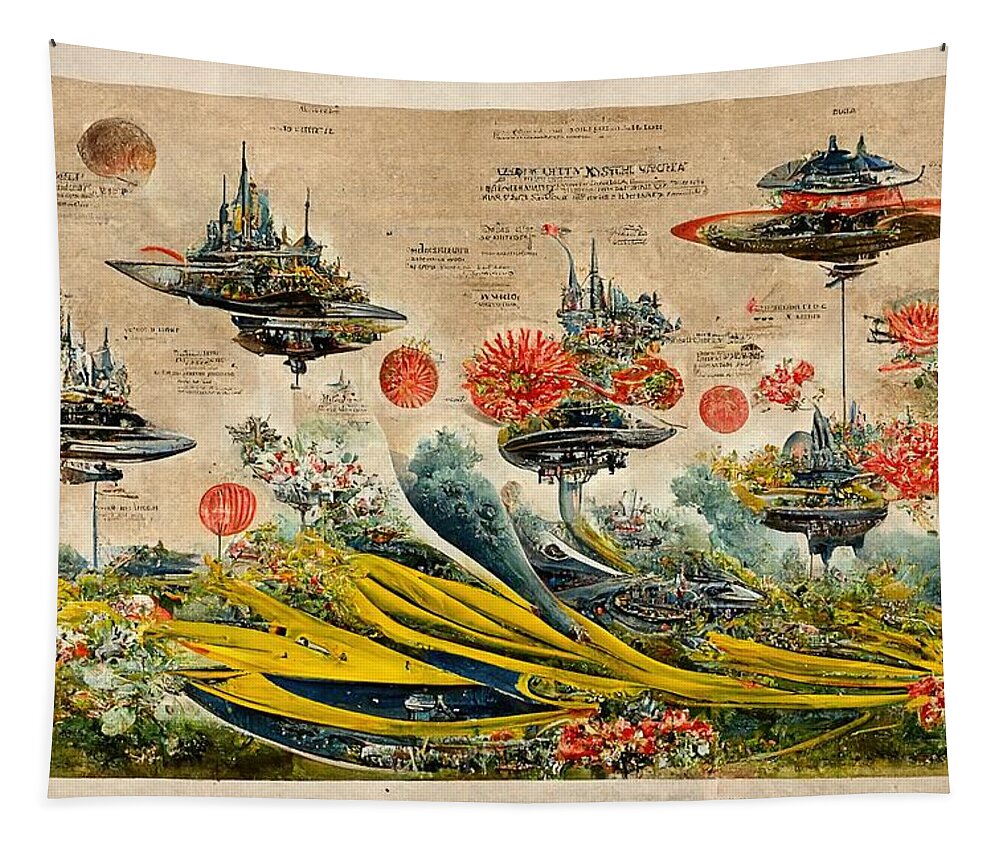Alien Tapestry featuring the digital art Alien Landscape by Nickleen Mosher