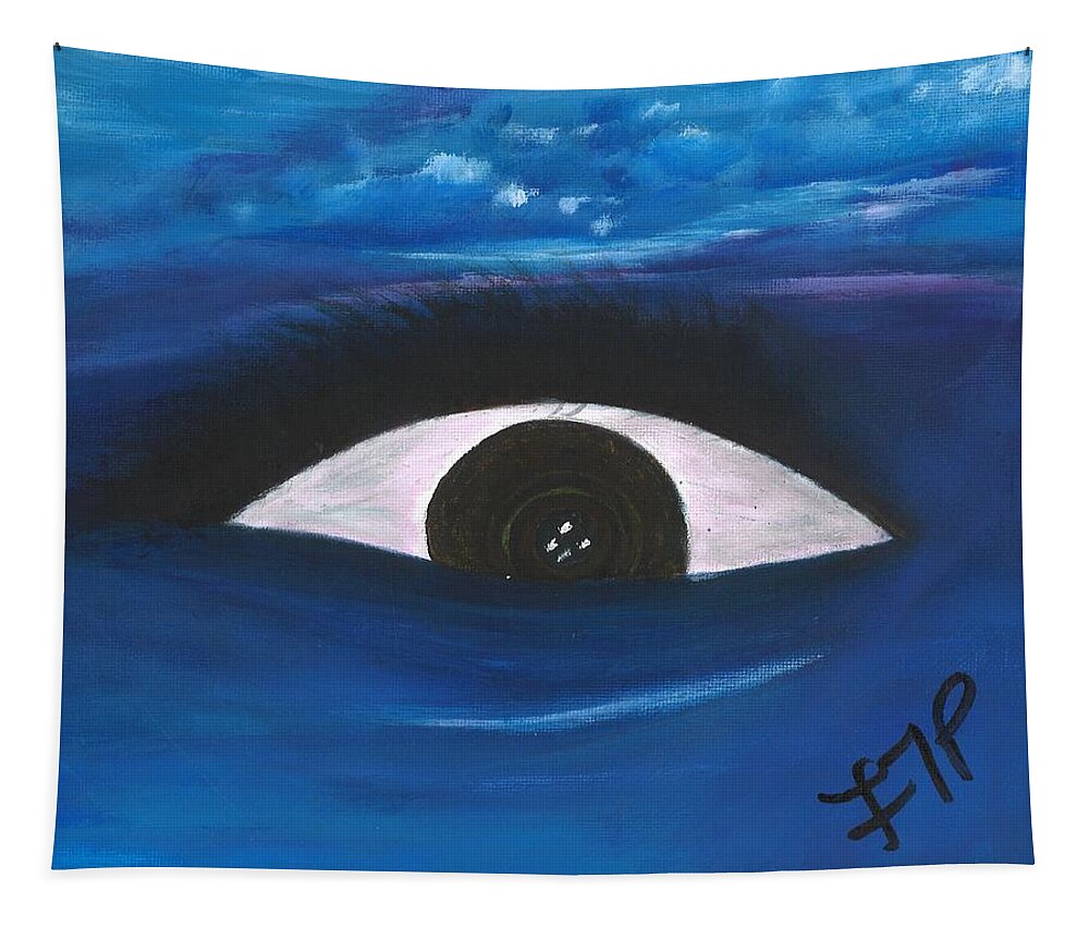 Eye Tapestry featuring the painting All About Emotions by Esoteric Gardens KN