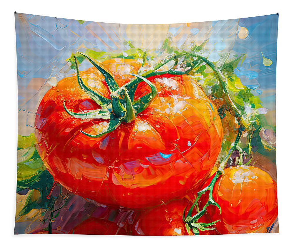 Tomatoes Tapestry featuring the digital art Alluring Red by Lourry Legarde