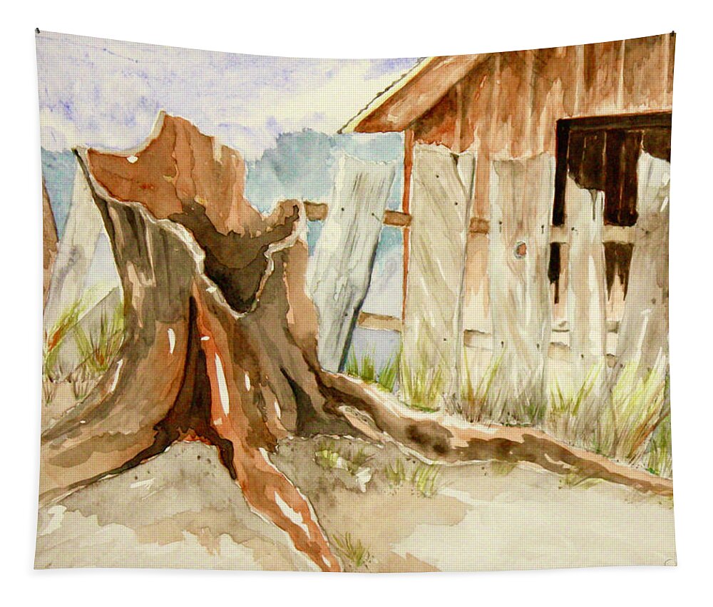 Watercolor Tapestry featuring the painting Alone but not lonely by Peggy Rose
