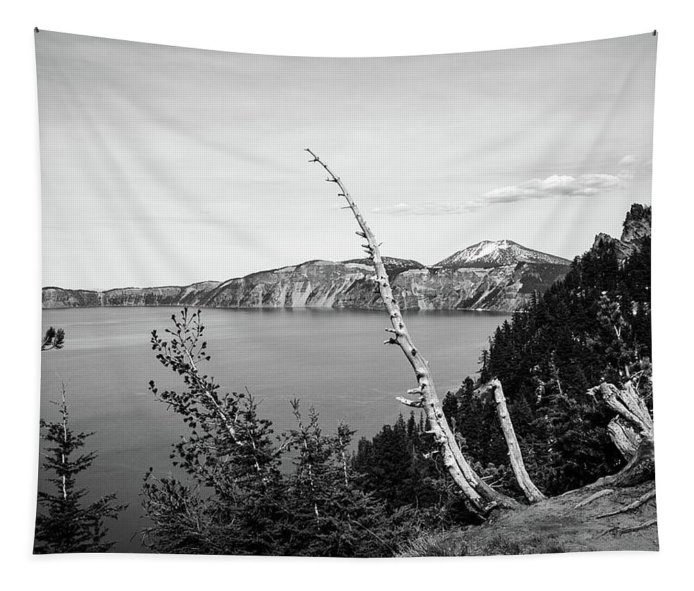 Crater Lake Tapestry featuring the photograph Along the caldera of Crater Lake by Aashish Vaidya