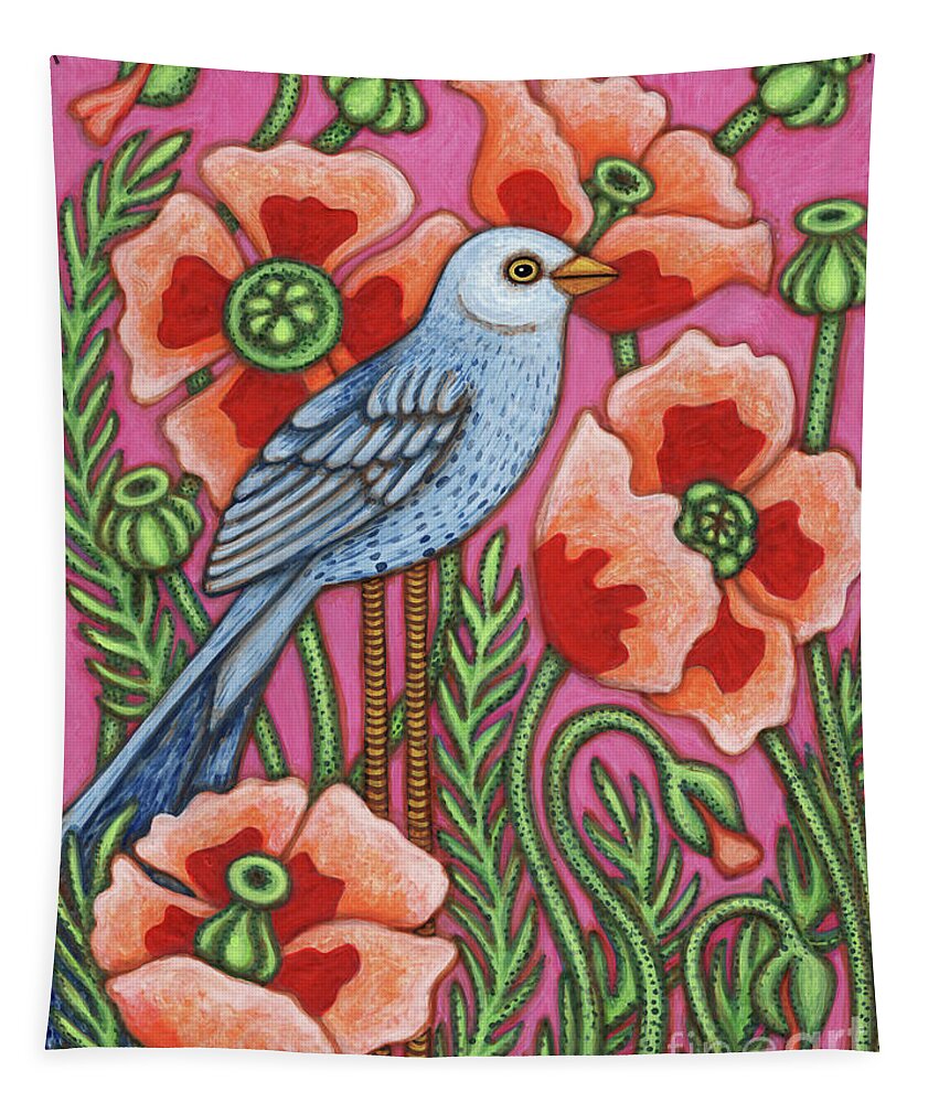 Bird Tapestry featuring the painting Alpenglow by Amy E Fraser