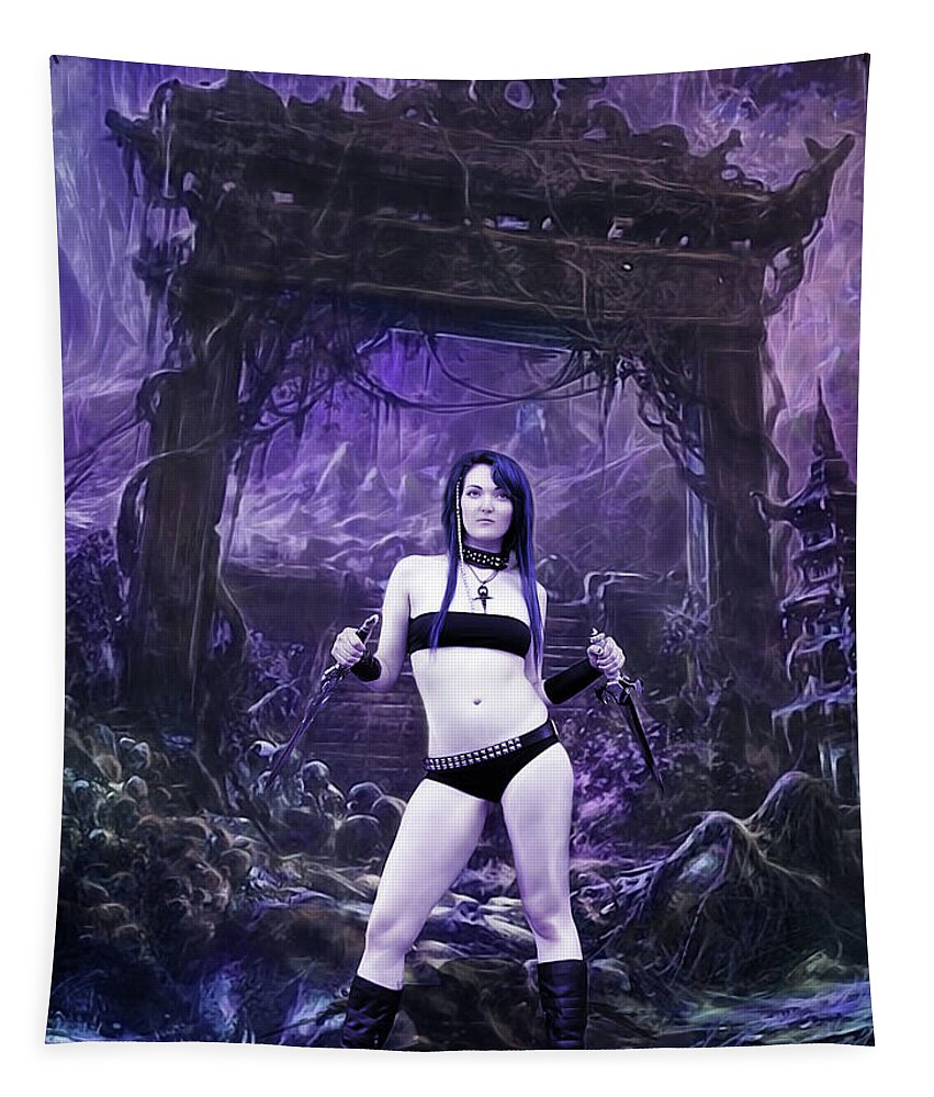 Fantasy Tapestry featuring the photograph Amazon In The Mystic Ruins by Jon Volden