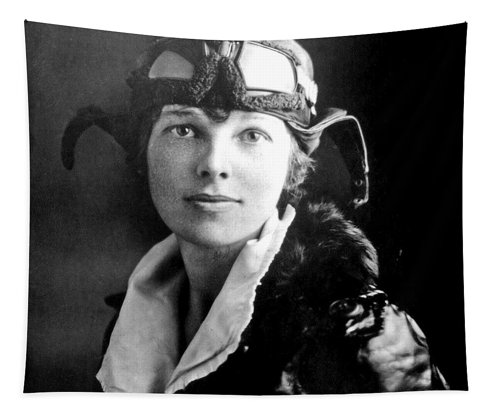 Fearless Tapestry featuring the painting Amelia Earhart 2 by Tony Rubino