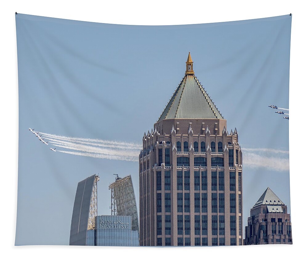 2020 Tapestry featuring the photograph America Strong Atlanta - Atlanta Skyline 2 by David R Robinson