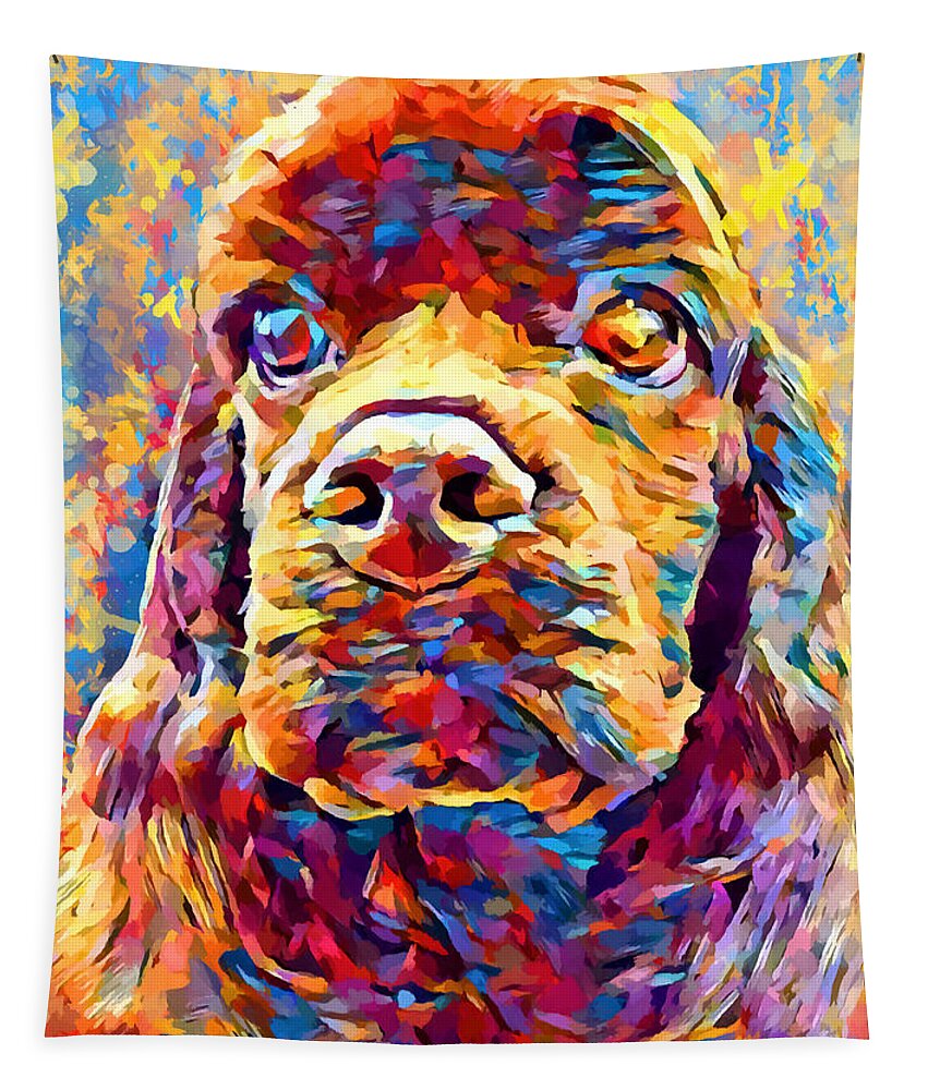 Cocker Spaniel Tapestry featuring the painting American Cocker Spaniel by Chris Butler