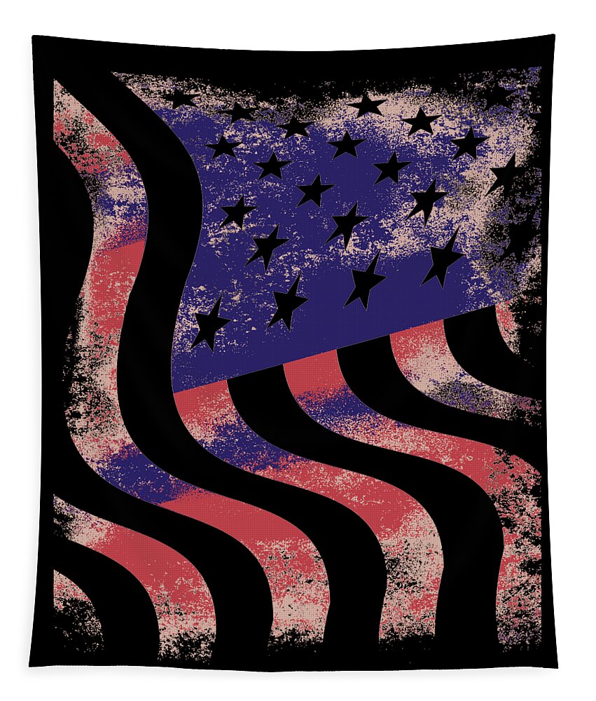 Funny Tapestry featuring the digital art American Flag by Flippin Sweet Gear