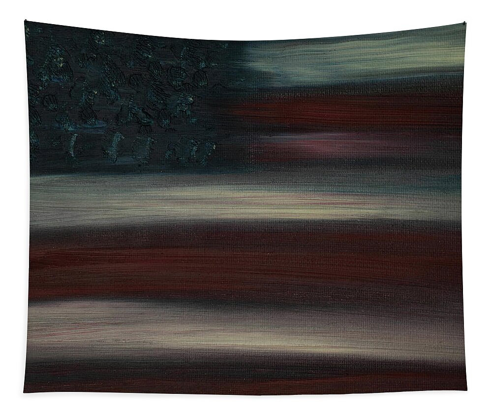 American Flag Tapestry featuring the painting American Flag Oil Painting by Amelia Pearn
