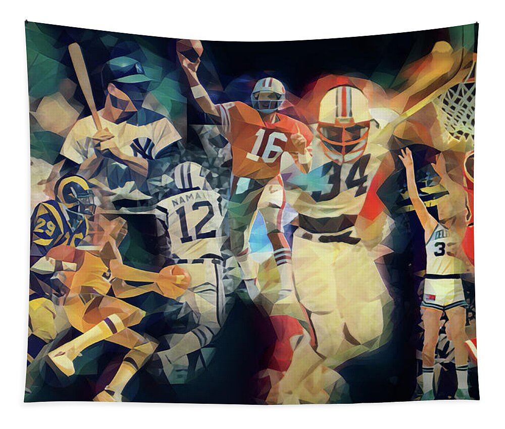Legends Tapestry featuring the mixed media American Sports Legends by Row One Brand