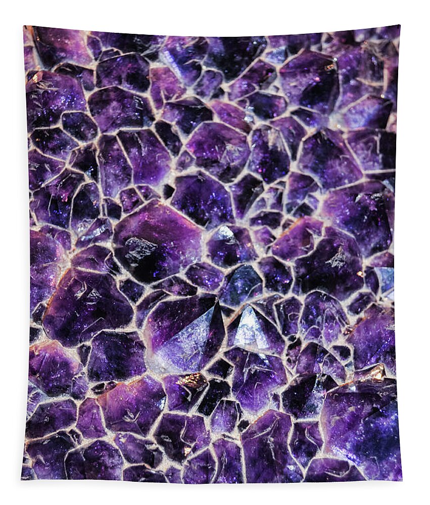 Amethyst Quartz Crystal Tapestry featuring the photograph Amethyst Quartz Crystal Smithsonian by Kyle Hanson