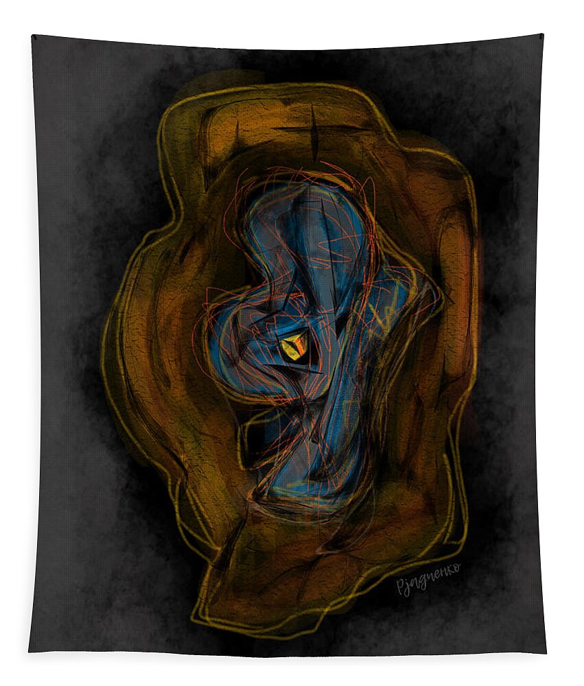 Amoeba Tapestry featuring the digital art Amoeba #43 by Ljev Rjadcenko