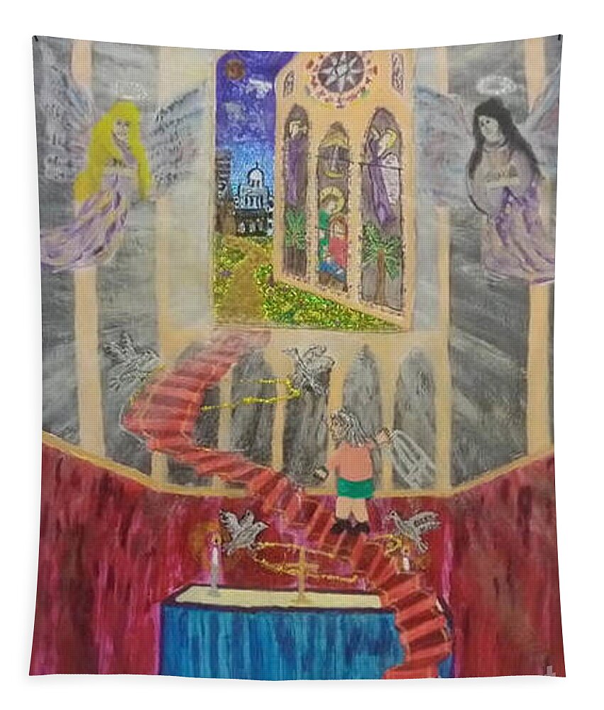 God Tapestry featuring the mixed media An Adventure Begins by David Westwood