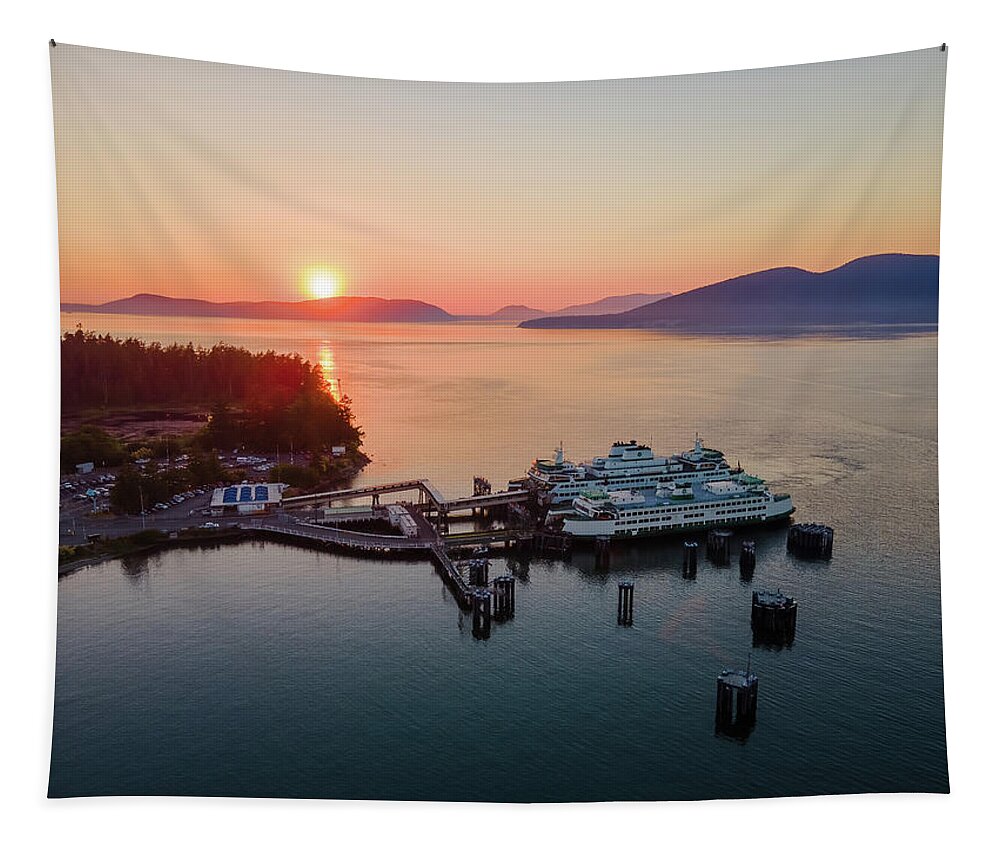 Anacortes Tapestry featuring the photograph Anacortes Terminal 1 by Michael Rauwolf