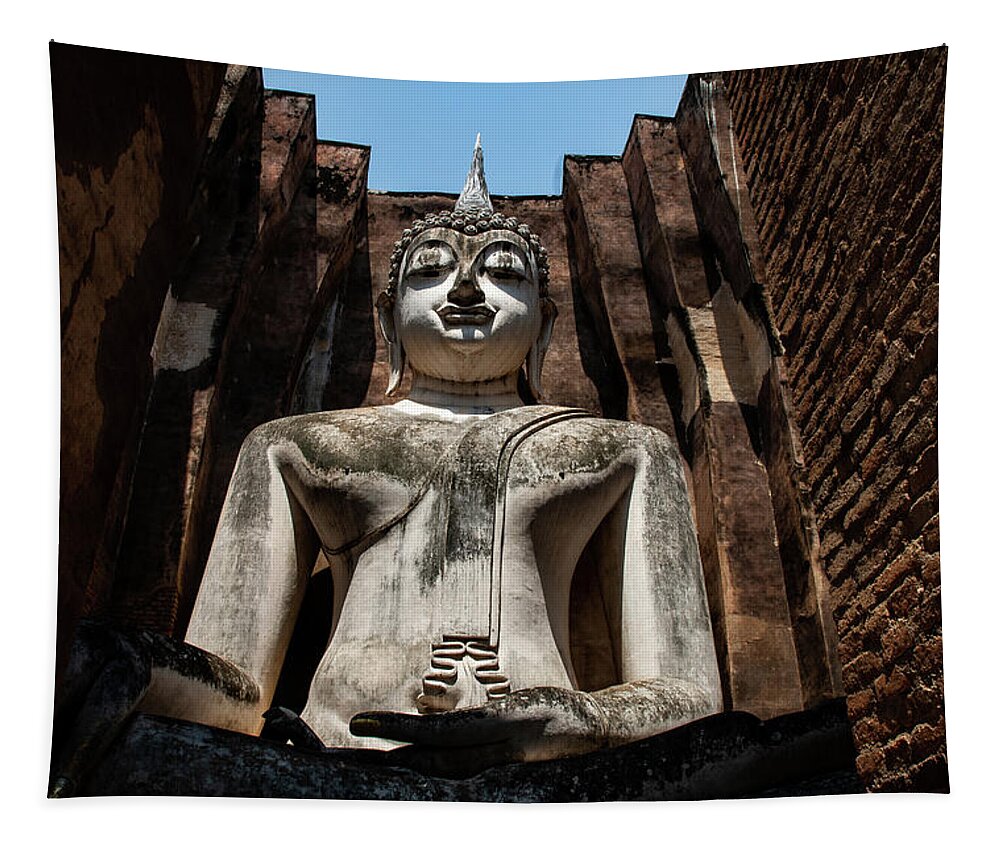 Wat Si Chum Tapestry featuring the photograph A Treasure In The Ruins - Sukhothai Kingdom Ruins, Thailand by Earth And Spirit