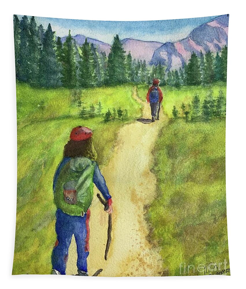 Colorado Tapestry featuring the painting Colorado Social Distancing by Sue Carmony