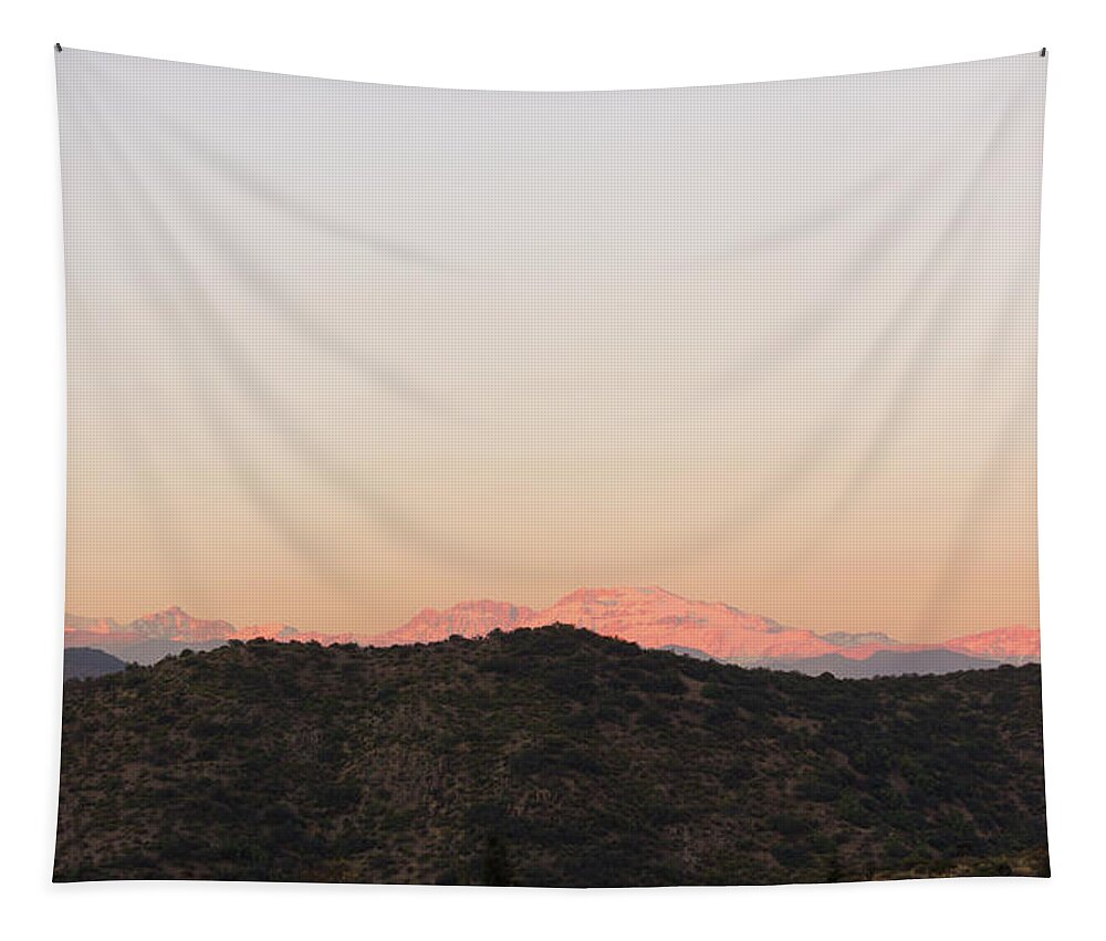 Andes Tapestry featuring the photograph Andes Mountains Sunset by Josu Ozkaritz