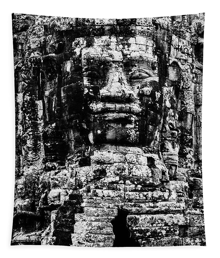 Battambang Tapestry featuring the photograph Angkor Thom Gate to Bayon Temple by Arj Munoz