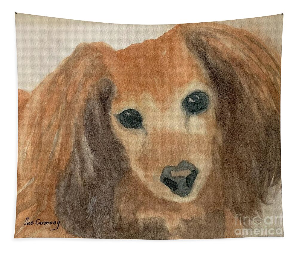 Dog Tapestry featuring the painting Annabel by Sue Carmony