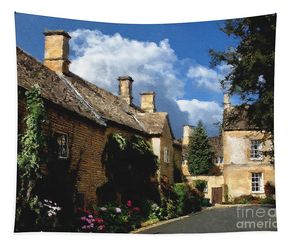 Bourton-on-the-water Tapestry featuring the photograph Another Backstreet in Bourton by Brian Watt