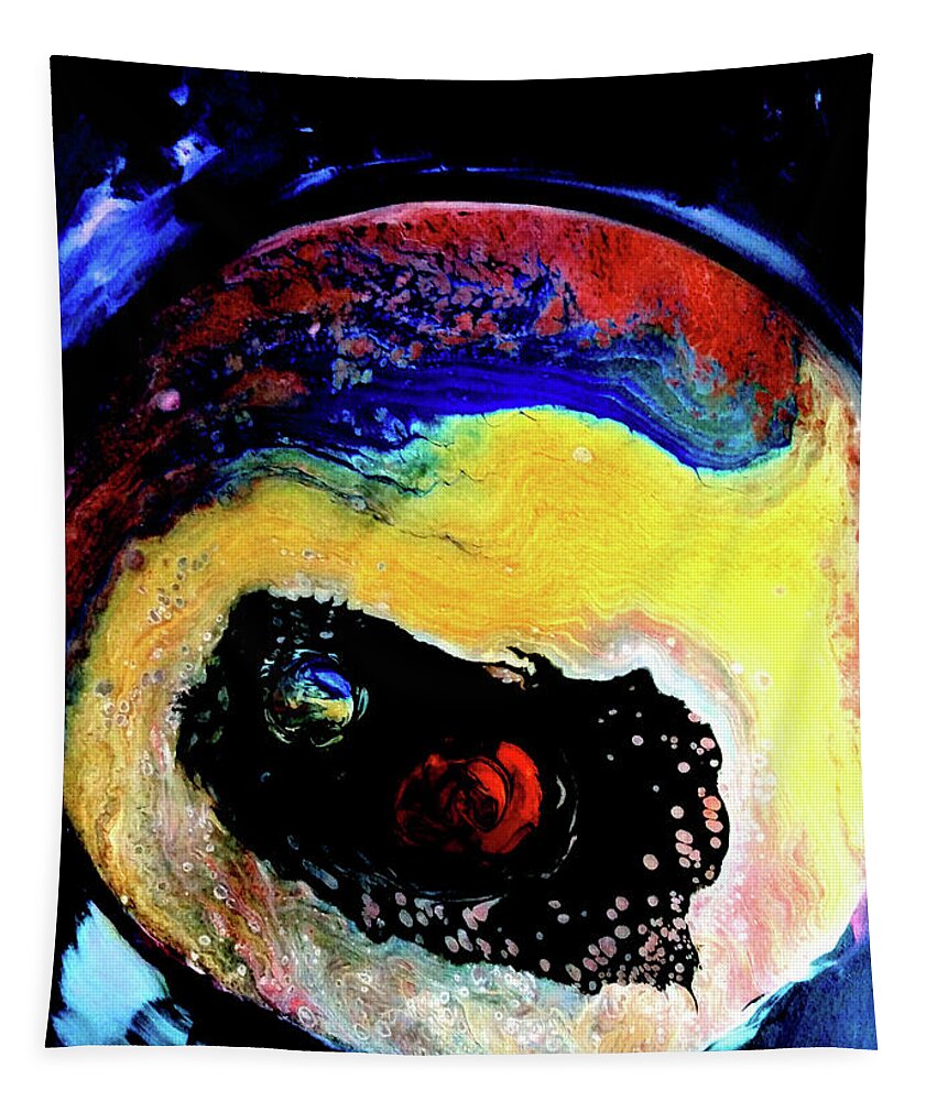 Planet Tapestry featuring the painting Another World by Anna Adams