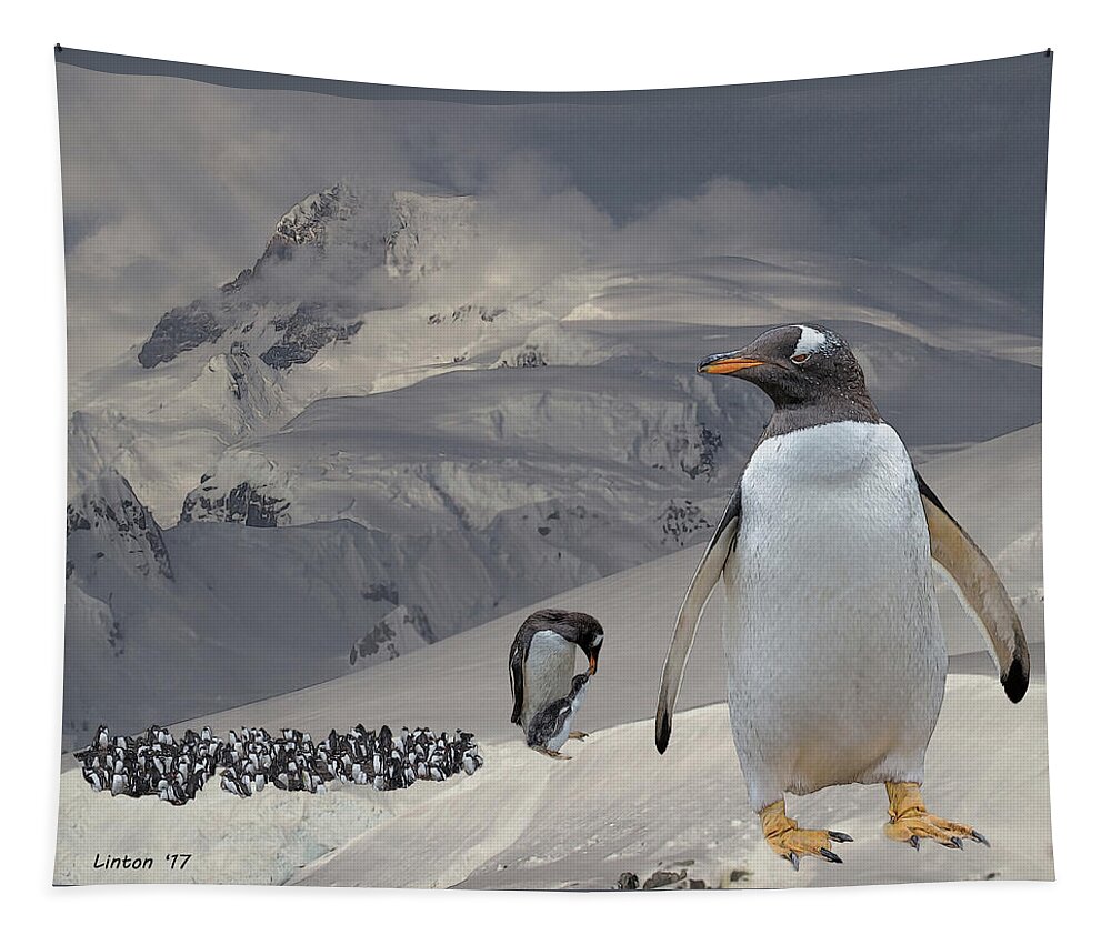 Antarctica Tapestry featuring the digital art Antarctica by Larry Linton