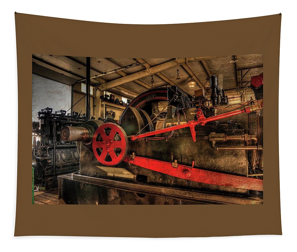 Steam Tapestry featuring the photograph Antique Power Steam Machine by Thom Zehrfeld