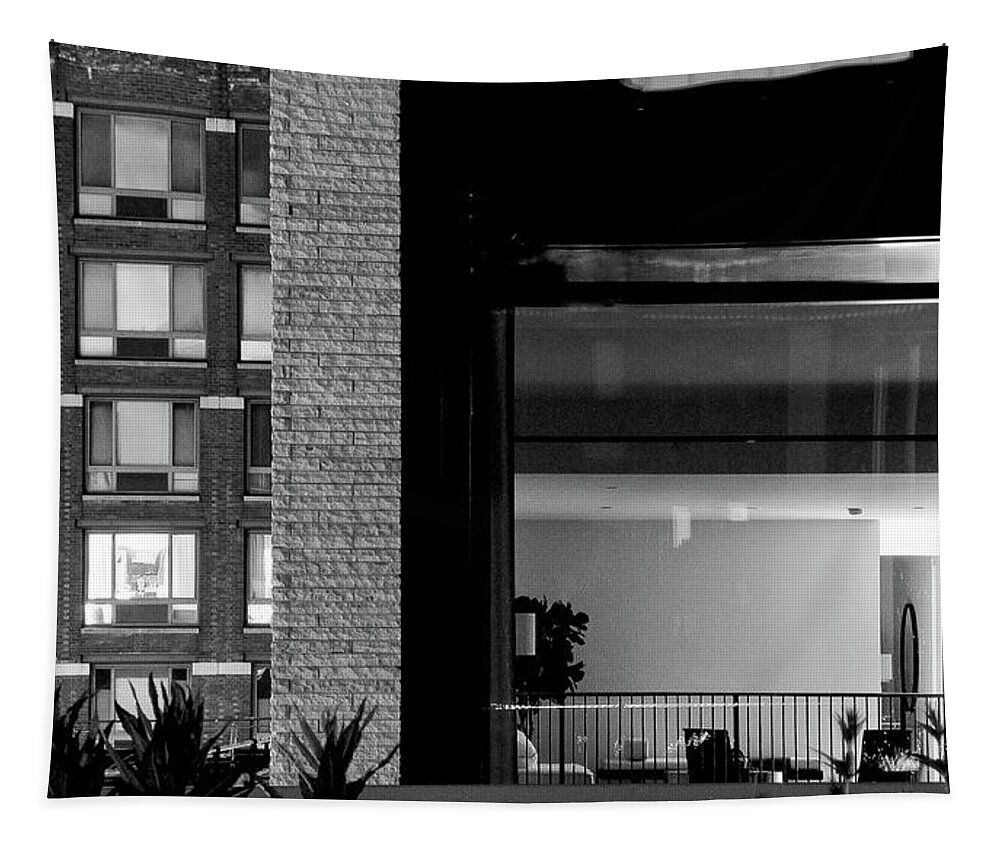 Black And White Photography Tapestry featuring the photograph Antonioni in New York by Eyes Of CC