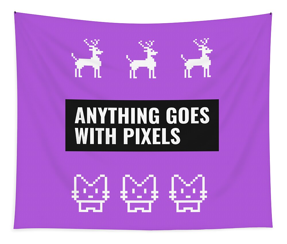 Pixels Tapestry featuring the digital art Anything goes with Pixels 01 by Matthias Hauser
