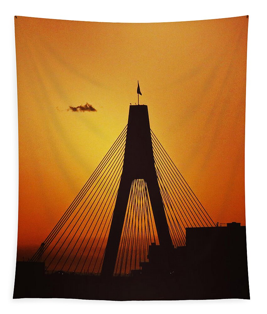 Anzac Tapestry featuring the photograph Anzac Bridge by Sarah Lilja