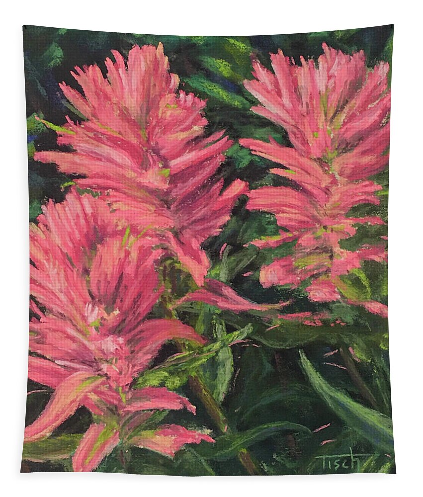Flowers Wildflowers Tapestry featuring the pastel Apacuni Paintbrush by Lee Tisch Bialczak