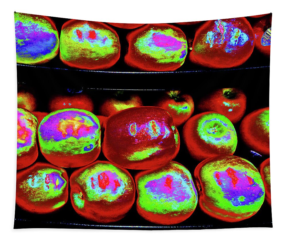 Food Tapestry featuring the photograph Apples Abstract by Andrew Lawrence