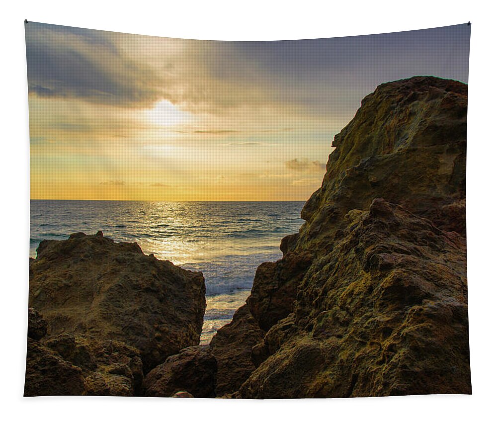 Ocean Tapestry featuring the photograph Approaching Sunset at Point Dume by Matthew DeGrushe