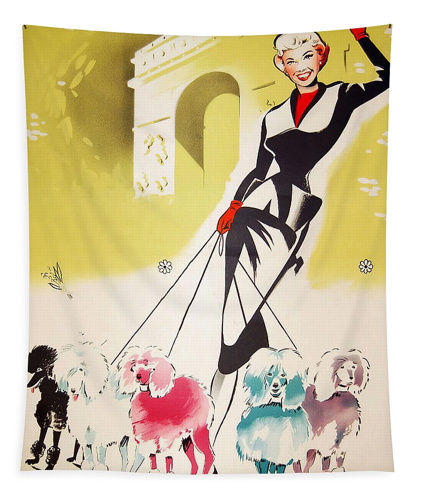 April Tapestry featuring the painting ''April in Paris'', 1952, movie poster painting by Movie World Posters
