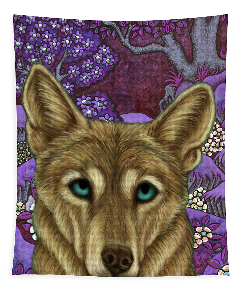 Wolf Tapestry featuring the painting Arabian Knight by Amy E Fraser