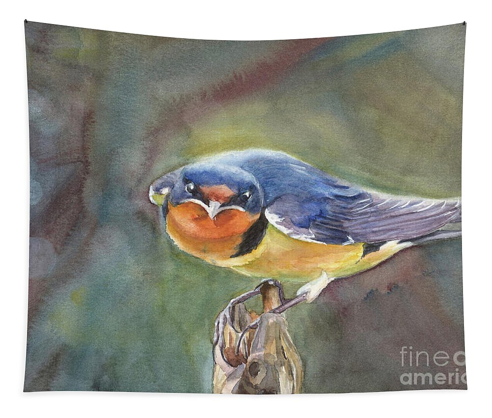 Barn Swallow Tapestry featuring the painting Are you looking at me? by Vicki B Littell