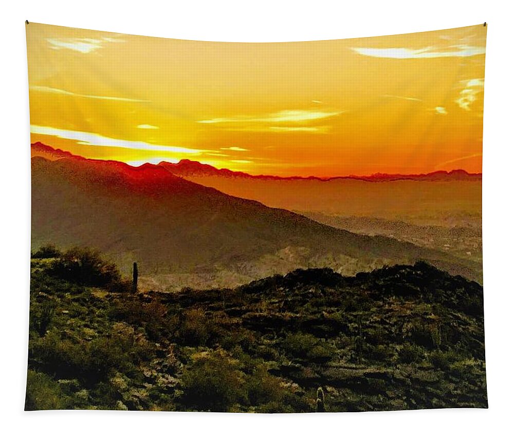  Tapestry featuring the photograph Arizona Sunset by Brad Nellis