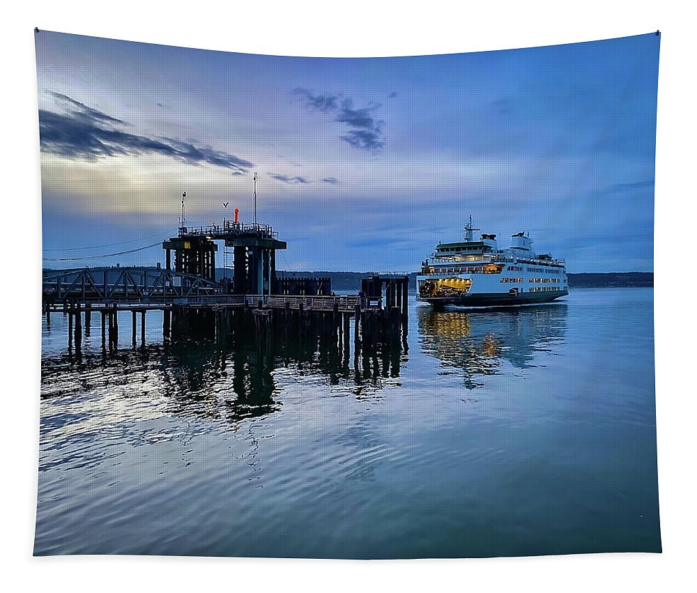 Sea Tapestry featuring the photograph Arriving of ferry by Anamar Pictures