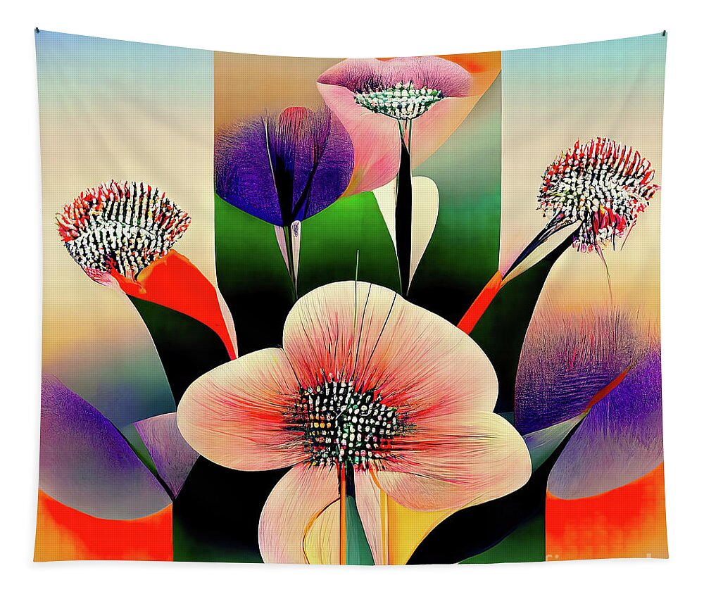  Tapestry featuring the photograph Art Deco Floral 05 by Jack Torcello