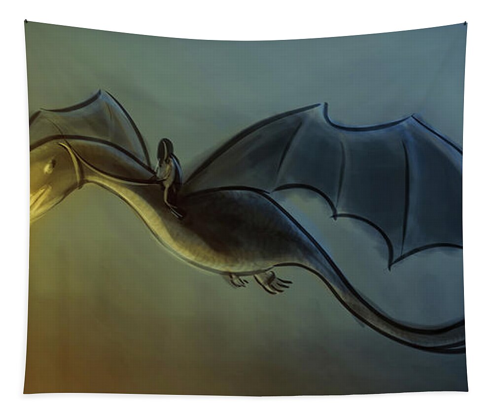 Epic Tapestry featuring the digital art Art - Dragon of Fire by Matthias Zegveld