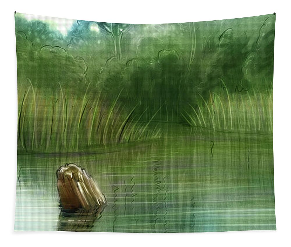 Nature Tapestry featuring the digital art Art - Peace of Nature by Matthias Zegveld