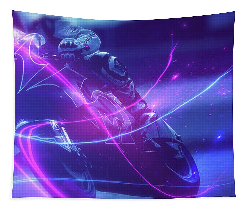 Racing Tapestry featuring the digital art Art - The Race of Life by Matthias Zegveld