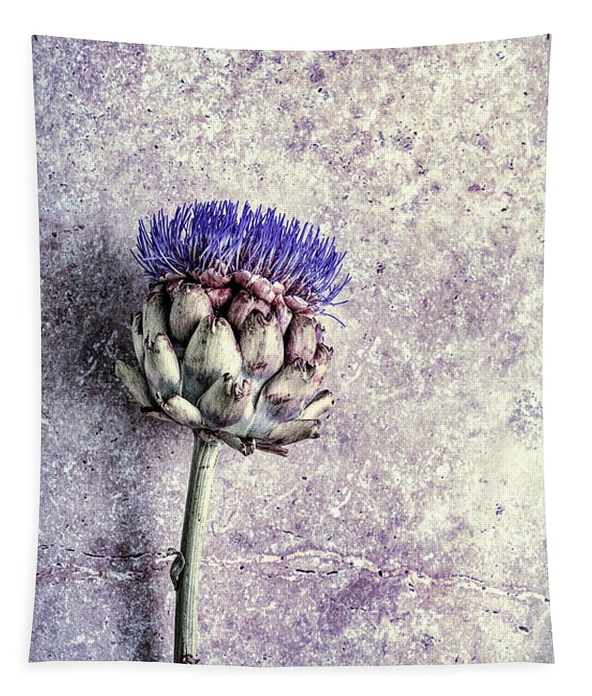 Artichoke Tapestry featuring the photograph Artichoke in Bloom by Susan Maxwell Schmidt