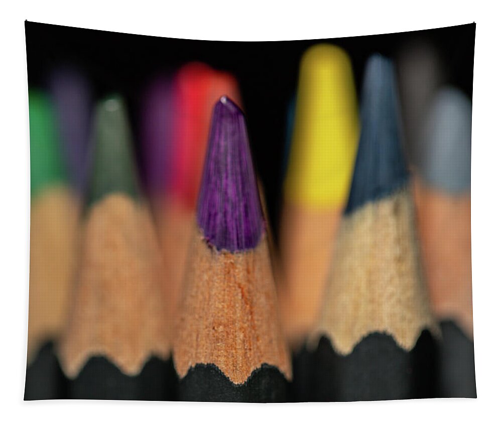 Pencil Tapestry featuring the photograph Artist Tools - Macro 4 by Amelia Pearn
