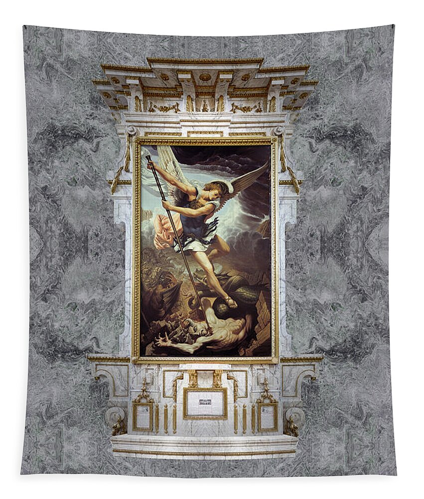 Christian Art Tapestry featuring the painting Archangel Michael by Kurt Wenner