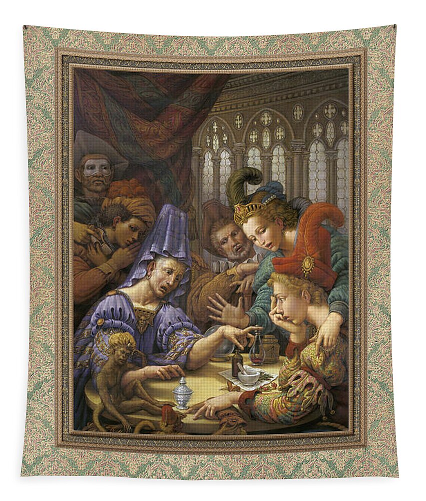 Fortune Teller Tapestry featuring the pastel The Fortune Teller by Kurt Wenner