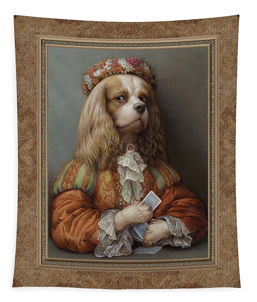 Cavalier Tapestry featuring the pastel Pokerdog Cavalier by Kurt Wenner