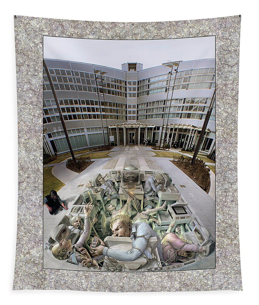 Officestress Tapestry featuring the painting Office Stress by Kurt Wenner